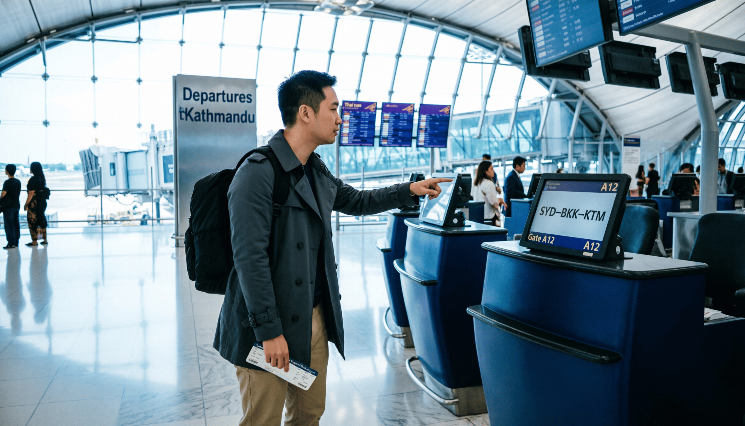 Sydney to Kathmandu Flights via thailand